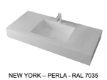 Plan vasque Design, sur mesure, Largeur 60 à 200 cm x Profondeur 40 à 60 cm, résine minérale de couleurs, Finition lisse mate, Livraison Offerte et Rapide.